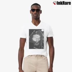 Men’s Blackbear Help Merch Store Graphic V-Neck Tee in white | Sharp, Breathable, Everyday Staple