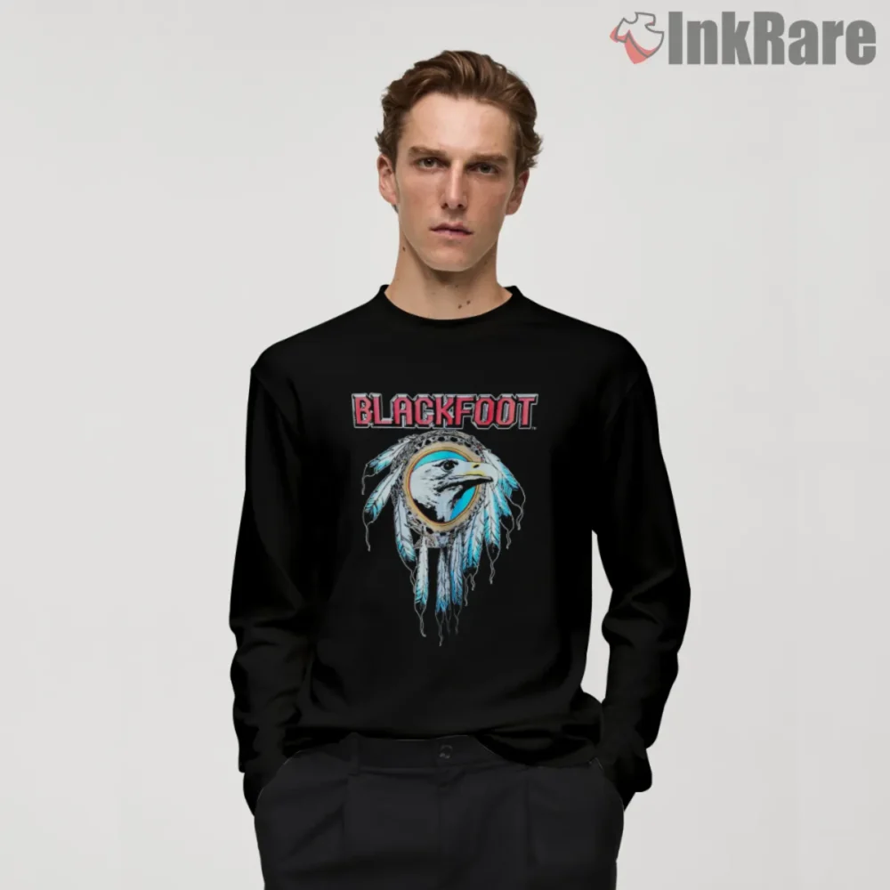 Men long sleeve black with eagle dreamcatcher artwork