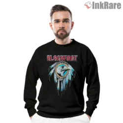 Men sweatshirt black with detailed feather ring design