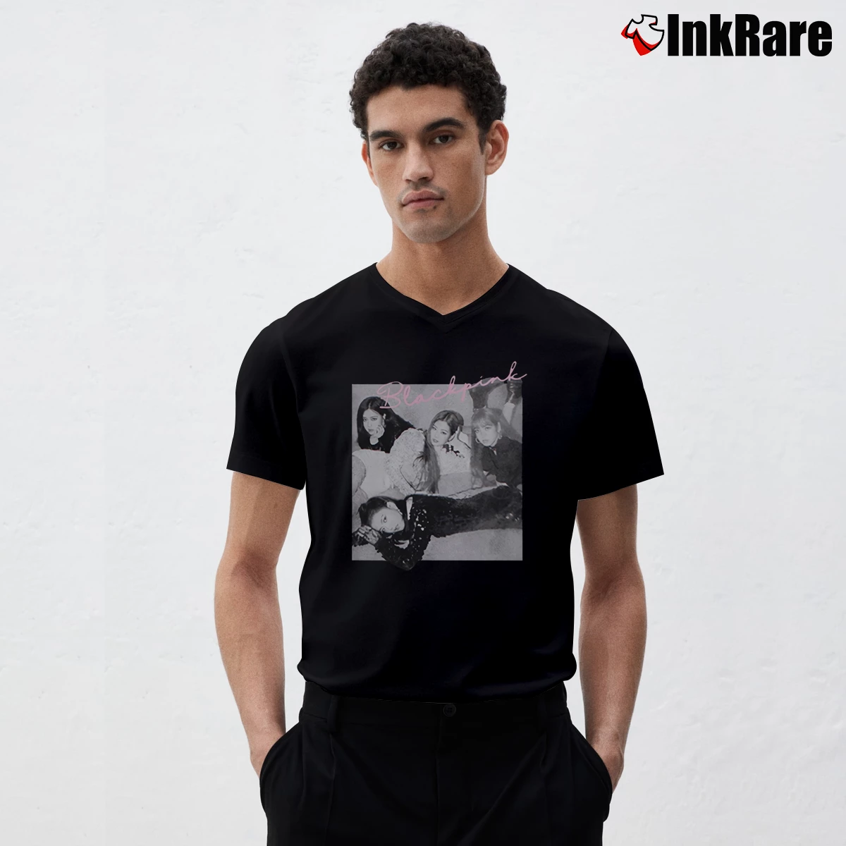 Men’s Blackpink In Your Area V-Neck Tee in black | Sharp, Breathable, Everyday Staple