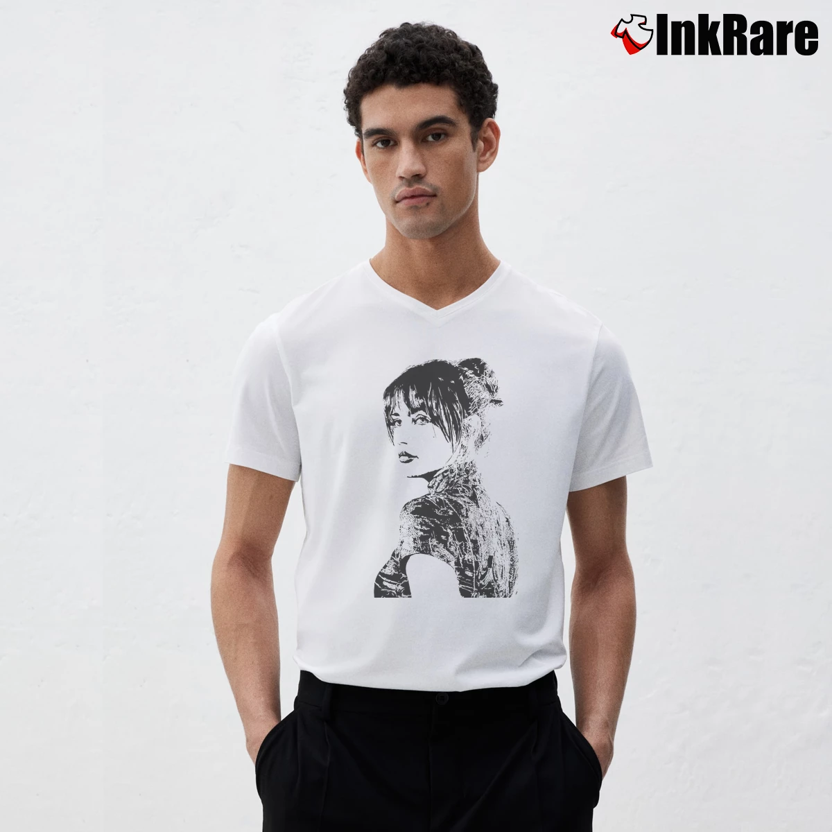 Blade Runner Joi Men’s V-Neck Tee in white – Modern Essential Men’s Blade Runner Joi V-Neck Tee in white | Sharp, Breathable, Everyday Staple