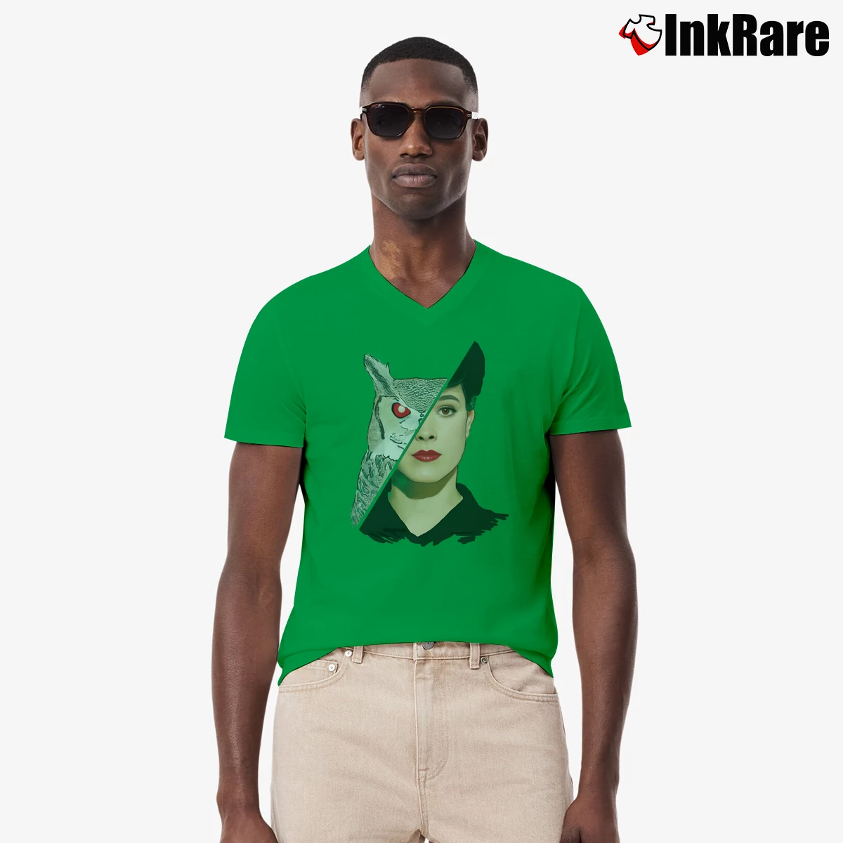 Blade Runner Rachael Men’s V-Neck Tee in irish green – Modern Essential Men’s Blade Runner Rachael V-Neck Tee in irish green | Sharp, Breathable, Everyday Staple