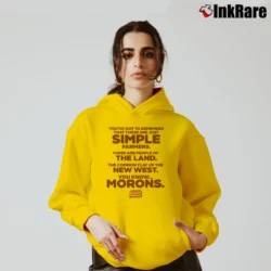 Women’s Blazing Saddles You Know Morons Cozy Hoodie in yellow | Warm, Structured, Stylish