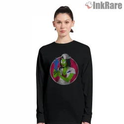 Blink 182 Alien Nurse Punk Cartoon Circle Shirt on black long sleeve shirt for women graphic tee