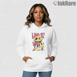 Blink 182 Crazy Smiley Tongue Out Punk Cartoon Shirt on white hoodie for women graphic tee