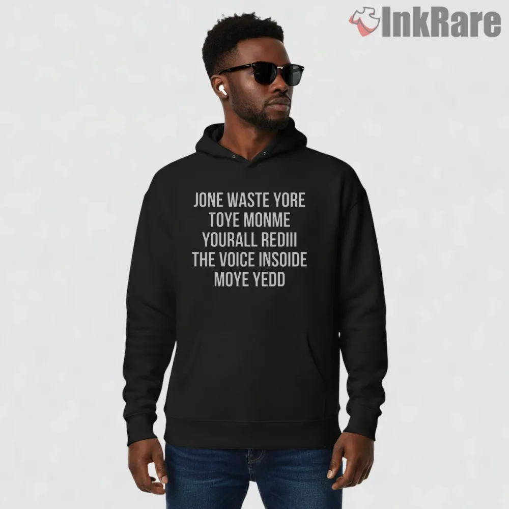 Blink 182 I Miss You Misheard Lyrics Meme Shirt on black hoodie for men graphic tee