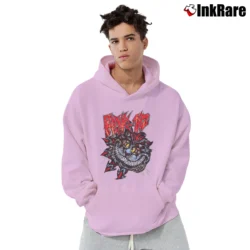 Men’s Blink - 182 Inspired Crazy Cat Style Graphic Pullover Hoodie in light pink | Cozy, Durable, Modern Fit