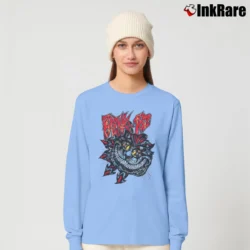 Women’s Blink - 182 Inspired Crazy Cat Style Graphic Long-Sleeve Top in light blue | Sleek, Versatile, All-Season