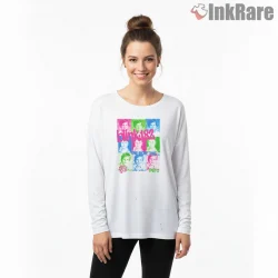 Blink 182 One More Time Pop Art Grid Portrait Shirt on white long sleeve shirt for women graphic tee