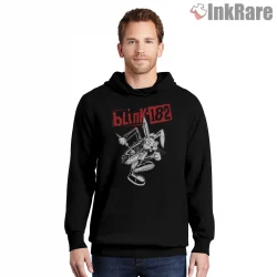 Blink 182 Punk Bunny Grunge Cartoon Chaos Shirt on black hoodie for men graphic tee
