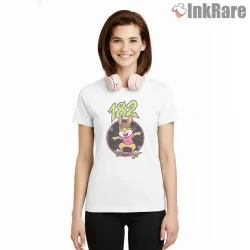 Blink 182 Radical Skater Bunny Cartoon Punk Shirt on white short sleeve shirt for women graphic tee