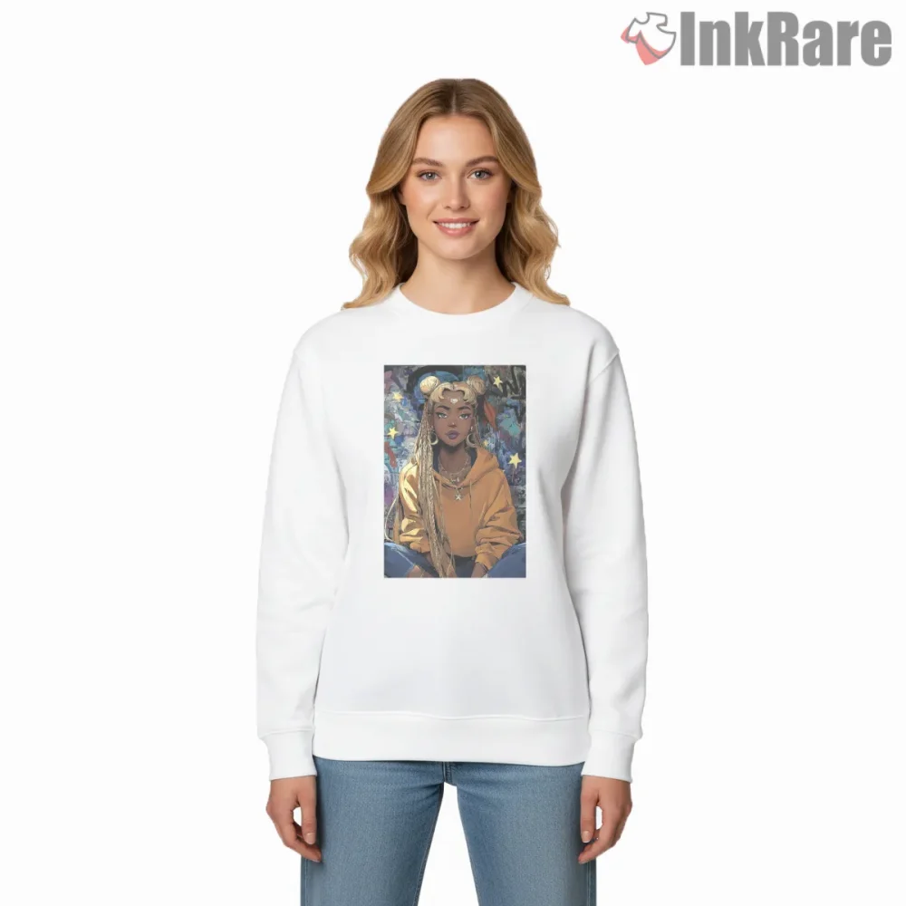 Blonde Moonie Urban Anime Portrait Shirt on graphic shirt for women graphic tee