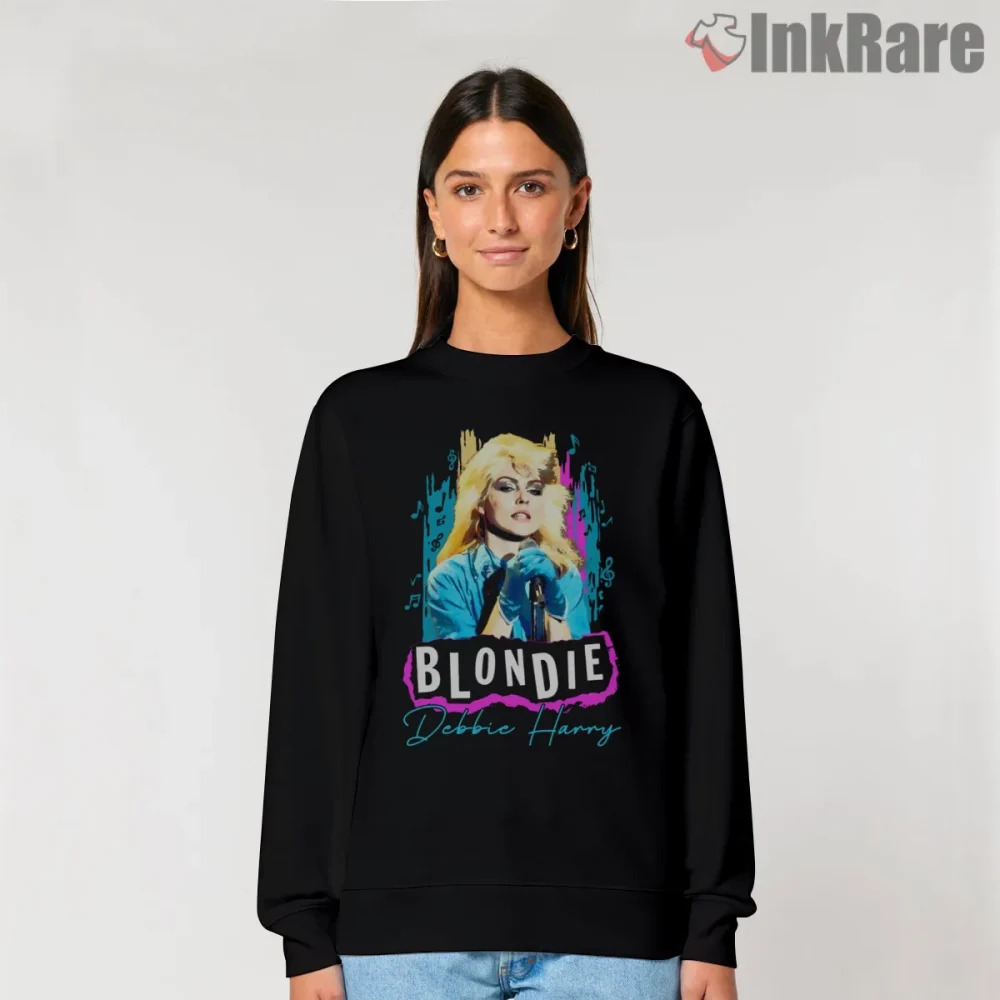 Blondie Debbie Harry Neon Pop Rock Performance Shirt on graphic shirt for women graphic tee
