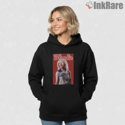 Blondie Debbie Harry Red Studio Portrait Classic Shirt on black hoodie for women graphic tee