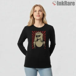 Blondie Debbie Harry Retro Punk Sunburst Portrait Shirt on black long sleeve shirt for women graphic tee