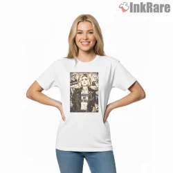 Blondie Heart Of Glass Vintage Punk Poster Portrait Shirt on white short sleeve shirt for women graphic tee