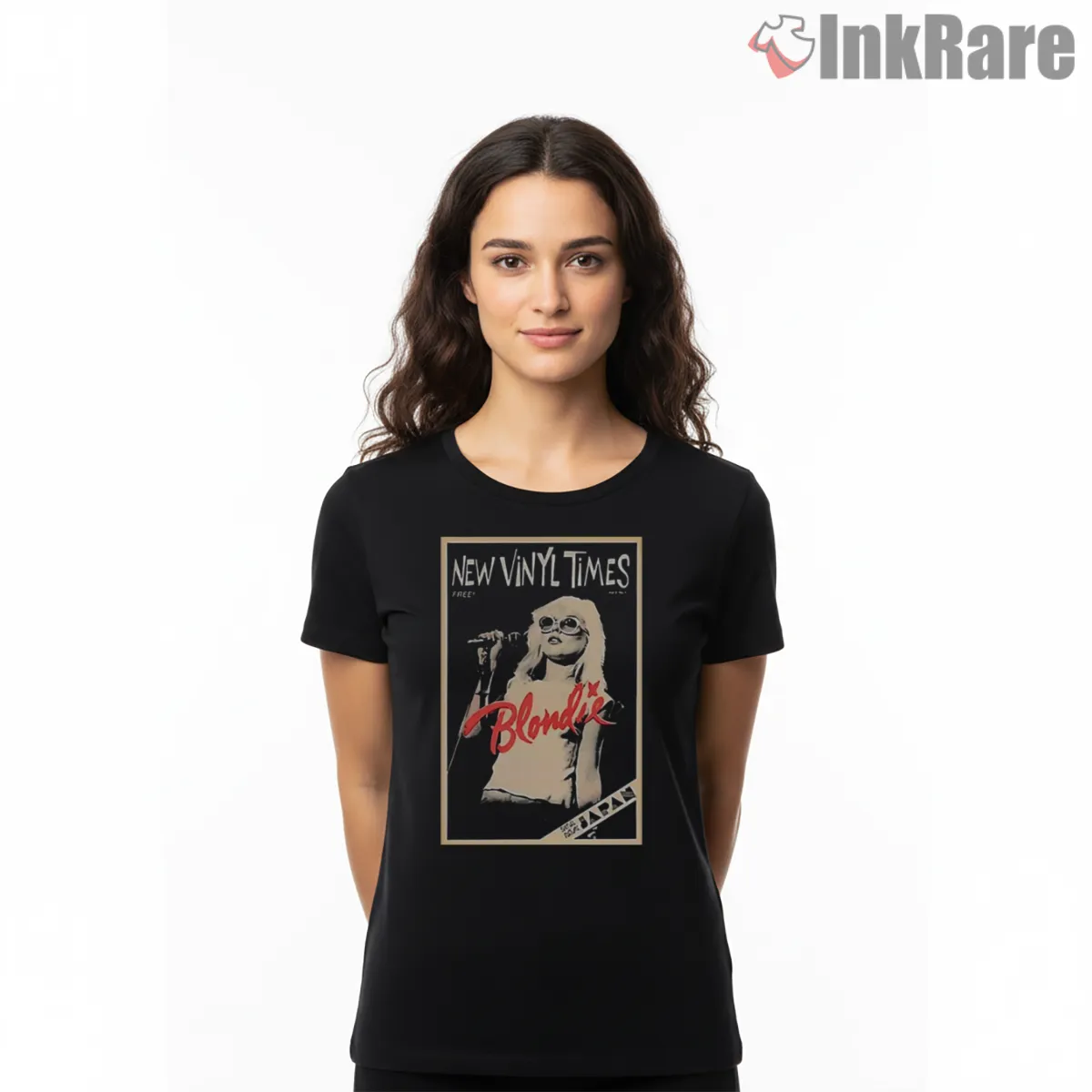 Blondie New York Punk Magazine Cover Style Short Sleeve Black Blondie New York Punk Magazine Cover Style Shirt on black short sleeve shirt for women graphic tee