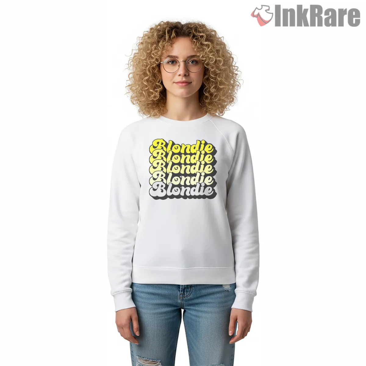 Blondie Repeated Logo Bold Retro Typography Shirt Blondie Repeated Logo Bold Retro Typography Shirt on graphic shirt for women graphic tee