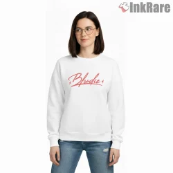 Blondie Script Logo Minimal Signature Style Shirt on graphic shirt for women graphic tee