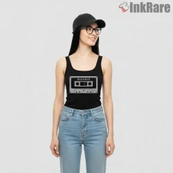 Blondie Vintage Cassette Tape Retro Music Culture Shirt on black tank top for women graphic tee