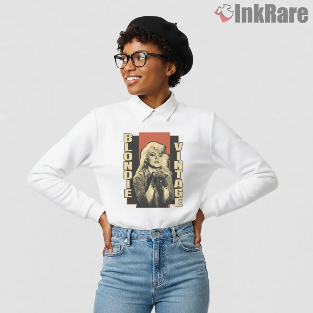 Blondie Vintage Vertical Poster Band Portrait Shirt on graphic shirt for women graphic tee