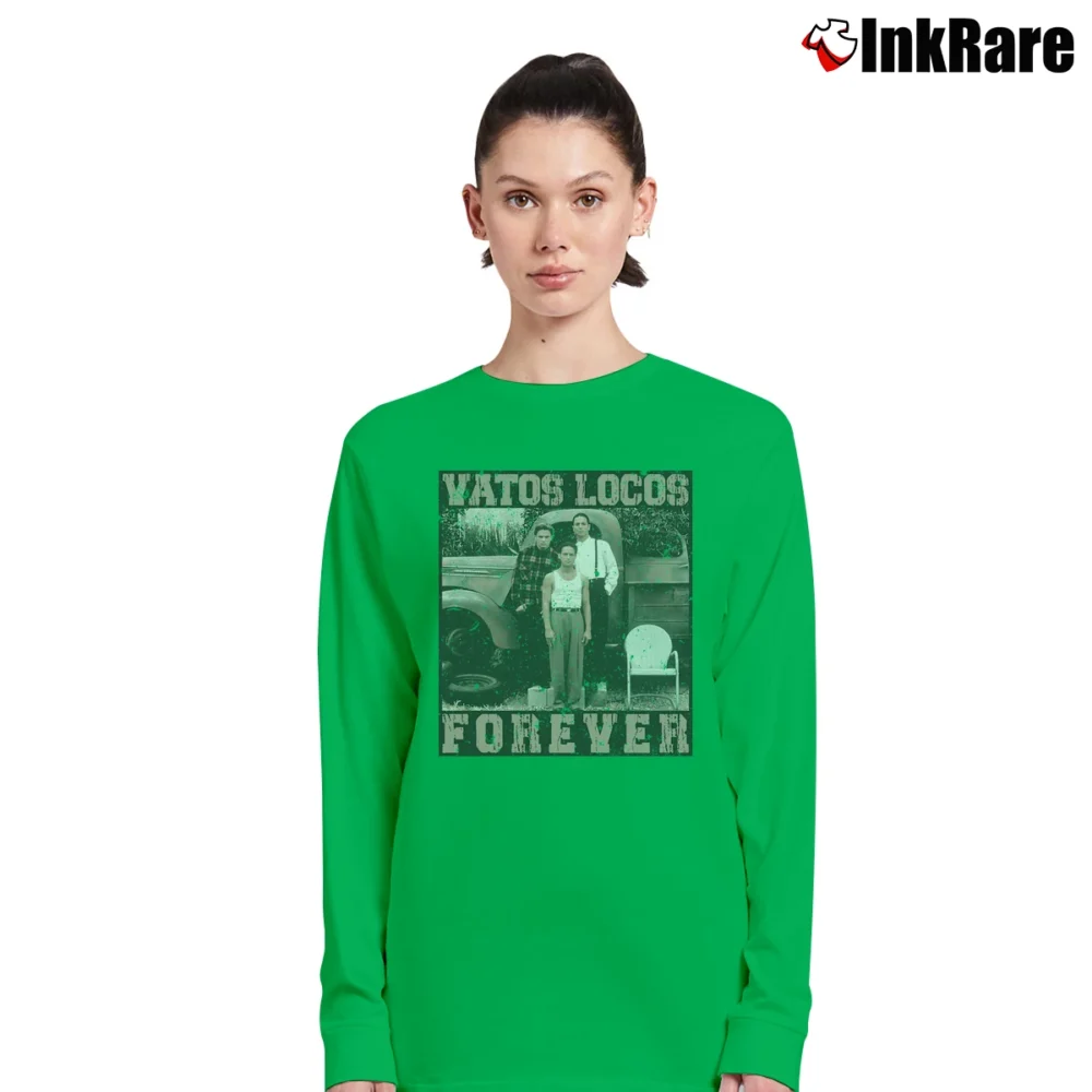 Women’s Blood In Blood Out Vatos Locos Forever Long-Sleeve Top in irish green | Sleek, Versatile, All-Season