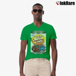 Men’s Blood Rage It's Not Cranberry Sauce V-Neck Tee in irish green | Sharp, Breathable, Everyday Staple