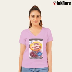 Women’s Blood Rage It's Not Cranberry Sauce V-Neck Tee in light pink | Chic Neckline, Soft Texture