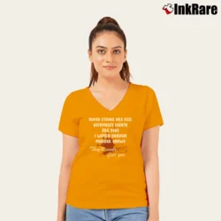 Women’s Blood Stains Are Red Murder Shows V-Neck Tee in orange | Chic Neckline, Soft Texture