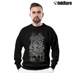 Men’s Bloodbath Morbid Metal Band Logo Crewneck Sweatshirt in black | Cozy Fabric, Clean Style