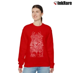 Women’s Bloodbath Morbid Metal Band Logo Relaxed Sweatshirt in red | Soft, Laid-Back Vibe