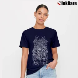 Women’s Bloodbath Morbid Metal Band Logo Signature T-Shirt in navy | Soft, Flattering Fit