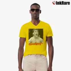 Men’s Bloodsport Jean Claude Van Damme V-Neck Tee in yellow | Sharp, Breathable, Everyday Staple
