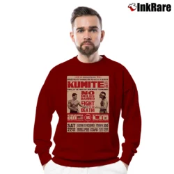 Men’s Bloodsport Kumite Poster Crewneck Sweatshirt in maroon | Cozy Fabric, Clean Style