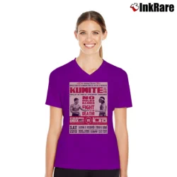 Women’s Bloodsport Kumite Poster V-Neck Tee in purple | Chic Neckline, Soft Texture