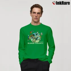 Men’s Bloom County Bill Cat Opus Penguin Comic Strip Lic Oop Long-Sleeve Shirt in irish green | Sleek, Lightweight, Year-Round Wear