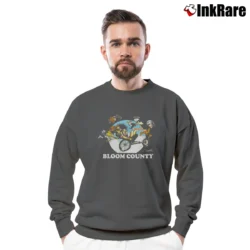 Men’s Bloom County Bill Cat Opus Penguin Comic Crewneck Sweatshirt in charcoal | Cozy Fabric, Clean Style