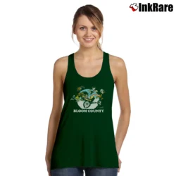 Women’s Bloom County Bill Cat Opus Penguin Tank Top in forest green | Lightweight, Movement-Friendly