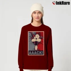 Women’s Blue County Comic Bill Cat Hope Poster Parody Long-Sleeve Top in maroon | Sleek, Versatile, All-Season