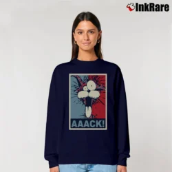Women’s Blue County Comic Bill Cat Hope Poster Parody Relaxed Sweatshirt in navy | Soft, Laid-Back Vibe