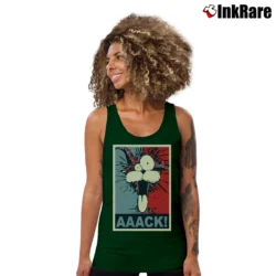 Women’s Blue County Comic Bill Cat Hope Poster Parody Tank Top in forest green | Lightweight, Movement-Friendly