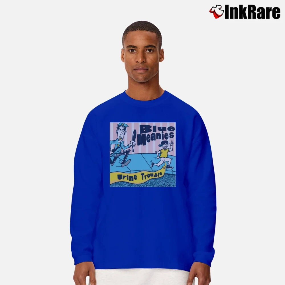 Men’s Blue Meanies Urine Trouble Long-Sleeve Shirt in royal blue | Sleek, Lightweight, Year-Round Wear