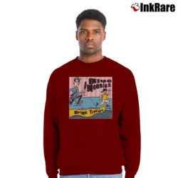 Men’s Blue Meanies Urine Trouble Crewneck Sweatshirt in maroon | Cozy Fabric, Clean Style
