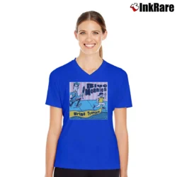 Women’s Blue Meanies Urine Trouble V-Neck Tee in royal blue | Chic Neckline, Soft Texture