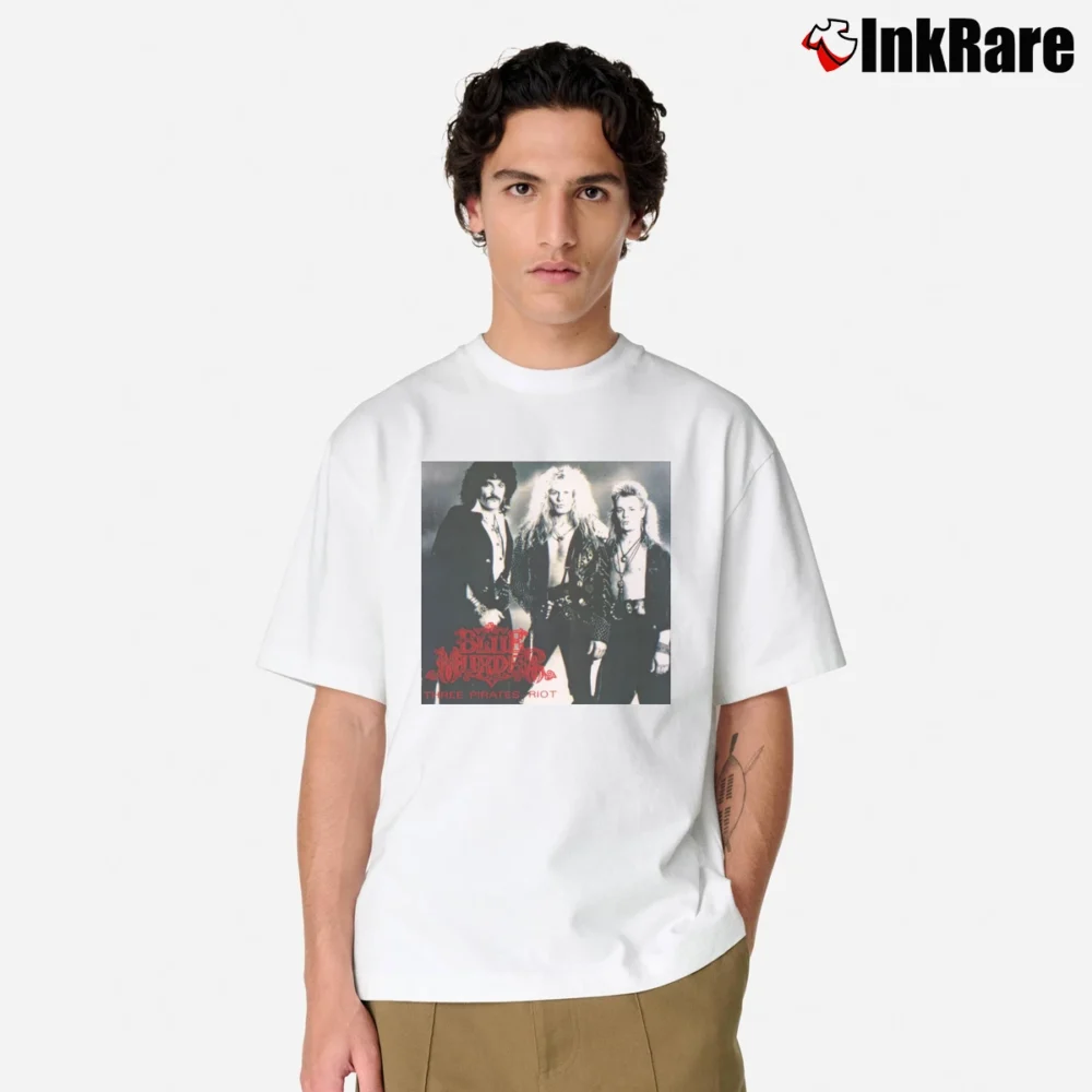 Men’s Blue Murder Black Graphic Classic T-Shirt in white | Soft, Breathable Everyday Wear