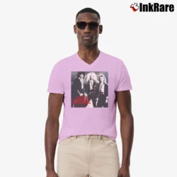 Men’s Blue Murder Black Graphic V-Neck Tee in light pink | Sharp, Breathable, Everyday Staple