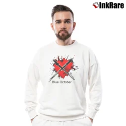 Men’s Blue October Crewneck Sweatshirt in white | Cozy Fabric, Clean Style