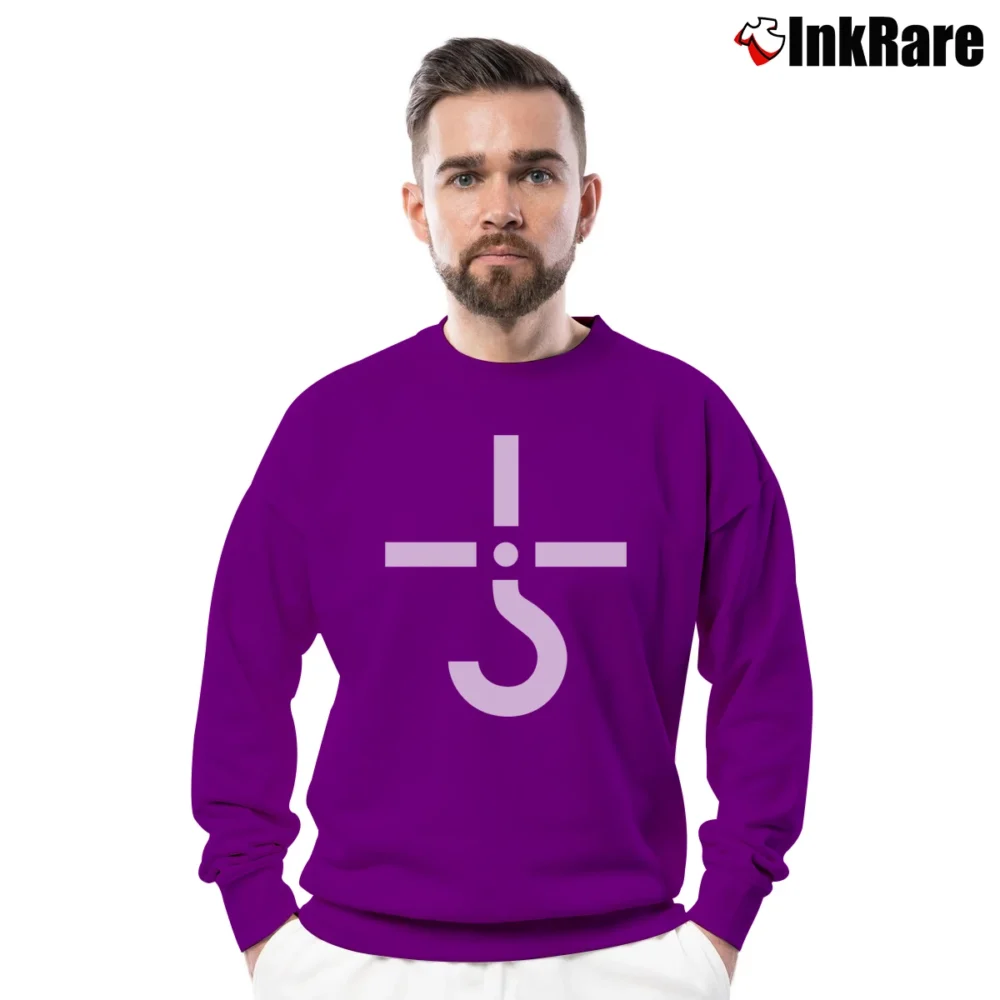 Men’s Blue Oyster Cult Logo Crewneck Sweatshirt in purple | Cozy Fabric, Clean Style