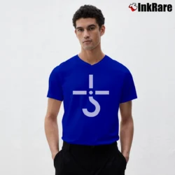 Men’s Blue Oyster Cult Logo V-Neck Tee in royal blue | Sharp, Breathable, Everyday Staple