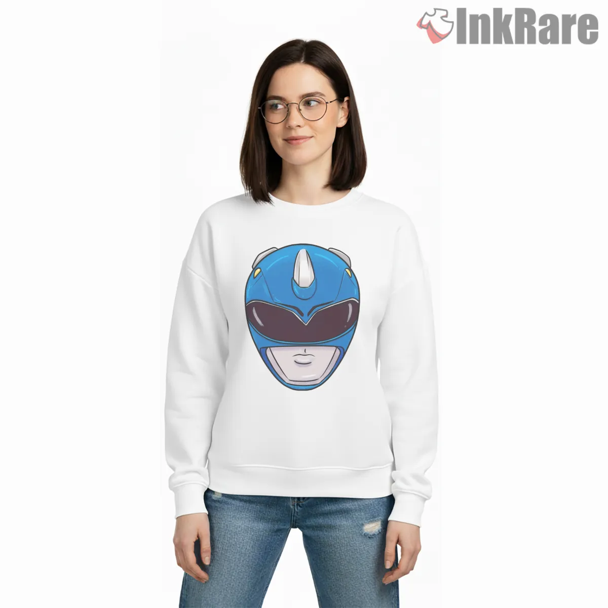 Blue Ranger Minimal Helmet Portrait Shirt Blue Ranger Minimal Helmet Portrait Shirt on graphic shirt for women graphic tee
